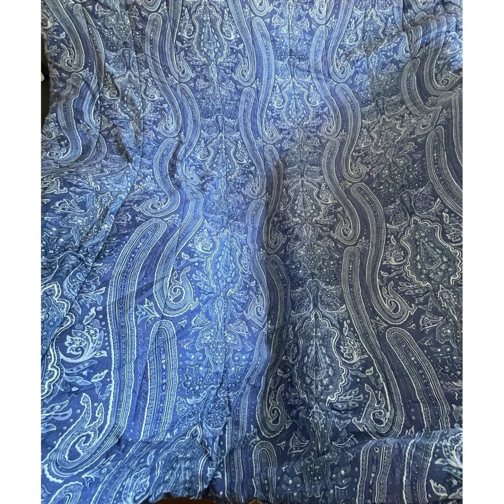 Lauren Ralph Lauren Putney Blue Paisley Comforter Full/Queen Pillow Sham Cotton